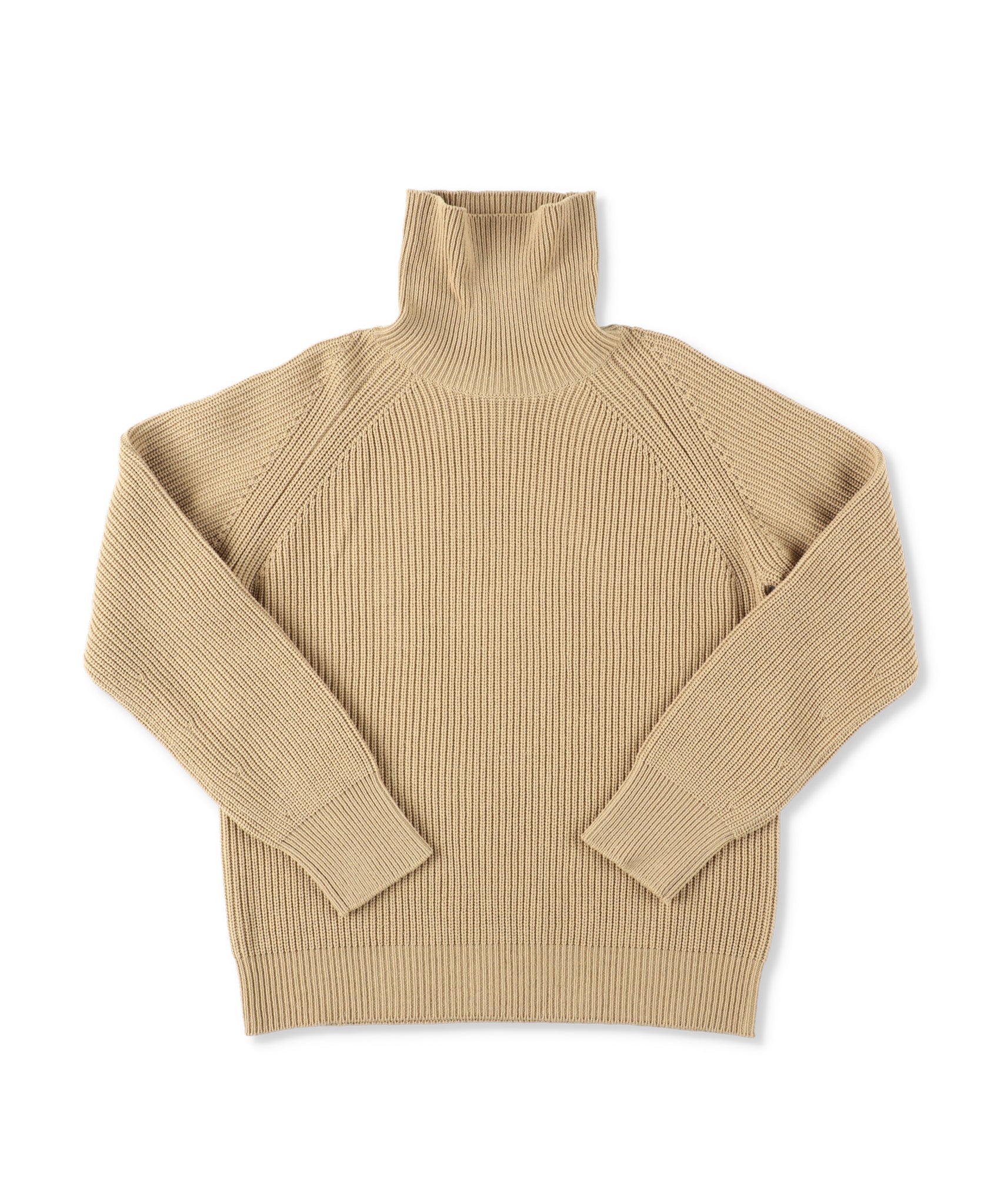 1124-13105 ウール&カシミヤブレンド リブロールネックセーター