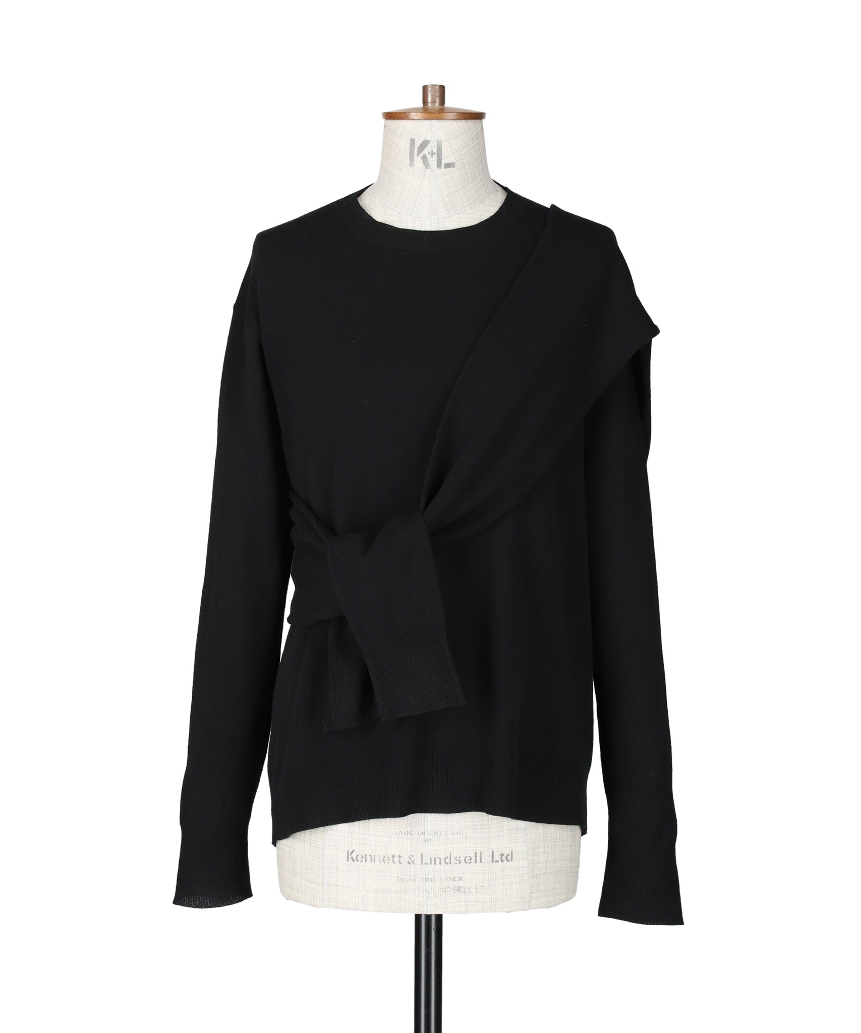 1124-13106 ウール&カシミヤブレンド オーバーショルダーセーター