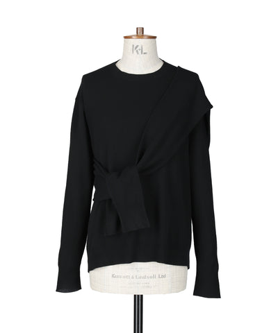 1124-13106 ウール&カシミヤブレンド オーバーショルダーセーター