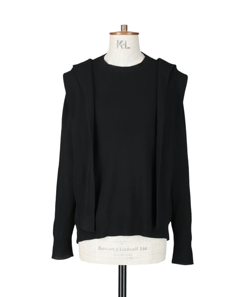 1124-13106 ウール&カシミヤブレンド オーバーショルダーセーター