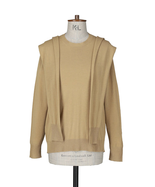 1124-13106 ウール&カシミヤブレンド オーバーショルダーセーター