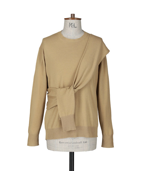 1124-13106 ウール&カシミヤブレンド オーバーショルダーセーター