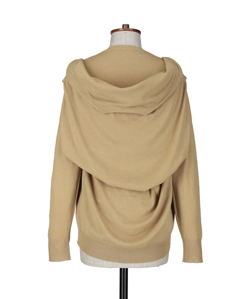 1124-13106 ウール&カシミヤブレンド オーバーショルダーセーター