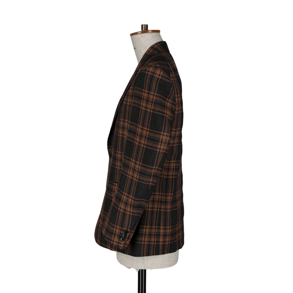 1126-41030 チェックウールモヘア シングルブレステッドブレザー