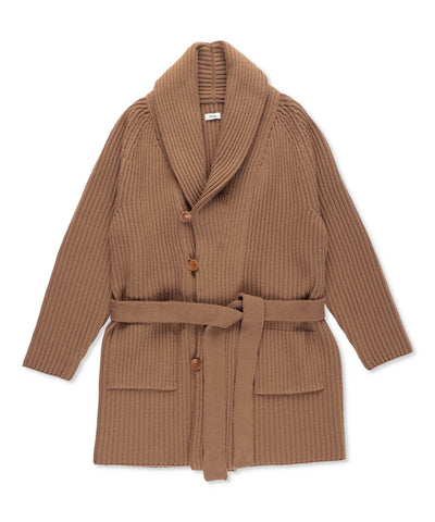 1223-13122 メリノウールリブ ショールカラーカーディガン