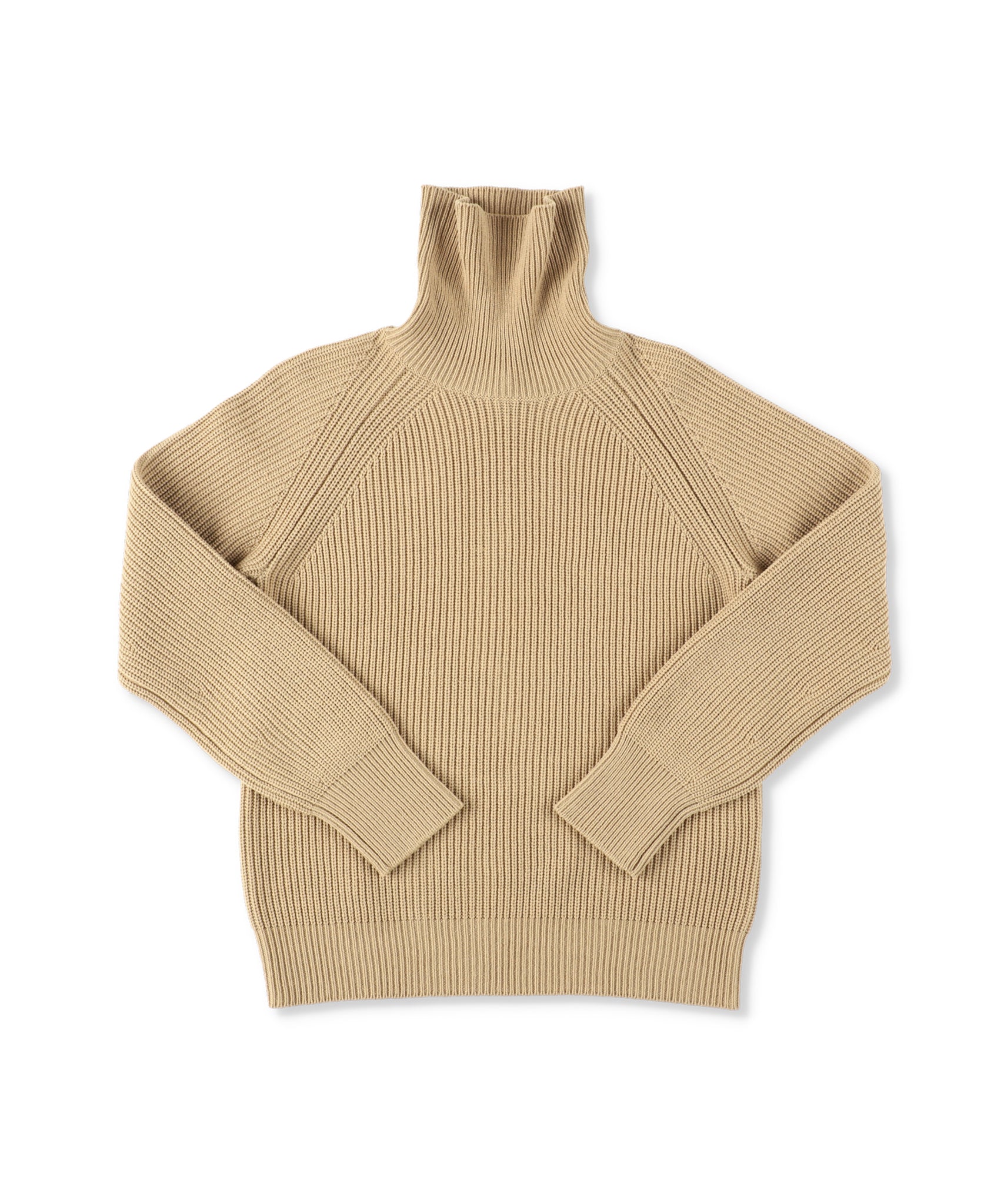 1224-13107 ウール&カシミヤブレンド リブロールネックセーター