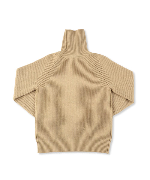 1224-13107 ウール&カシミヤブレンド リブロールネックセーター