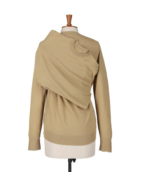 Wool&Cashmere Blend Over-Shoulder Sweater 1224-13108