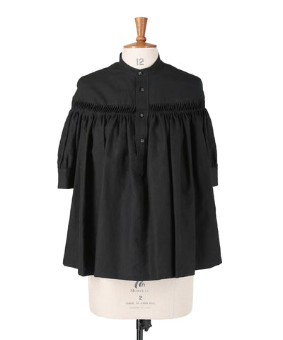 Organic Linen Tucked Puff Sleeve Blouse 1224-31006
