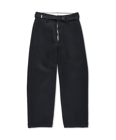 1224-83018 スーパー140's ウールメルトン ベルテッドトラウザーズ