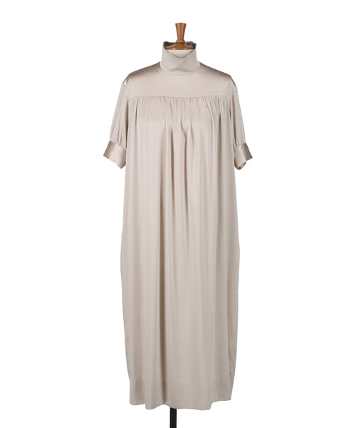 1225-01029 ストレッチシルクサテン ハイネックドレス