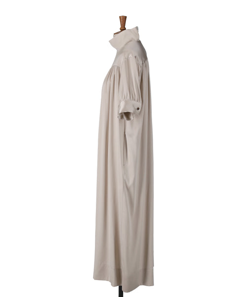 1225-01029 ストレッチシルクサテン ハイネックドレス