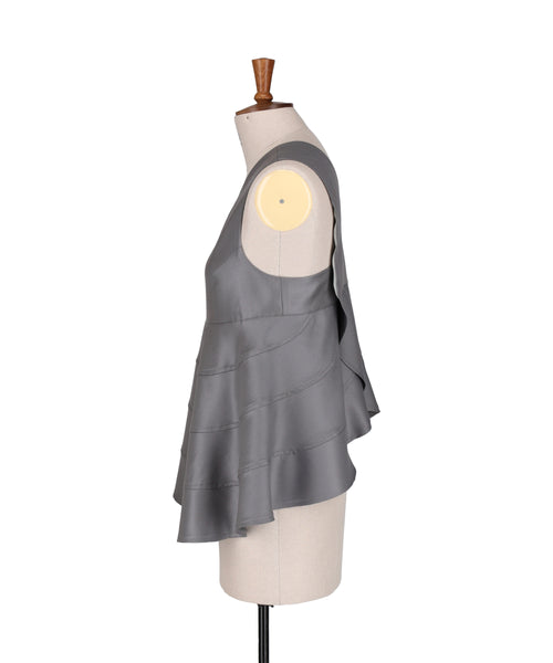 1225-01042 シルクツイル  クロスバックティアードトップ