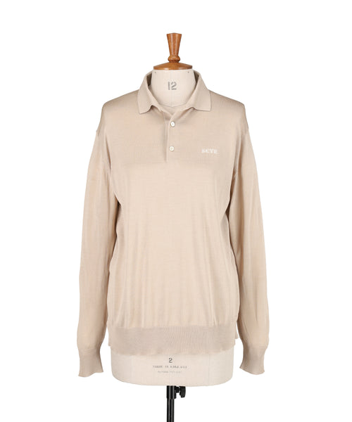 1225-11109 シルクニット ロングスリーブポロシャツ