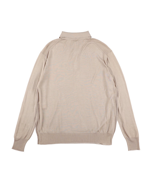 1225-11109 シルクニット ロングスリーブポロシャツ