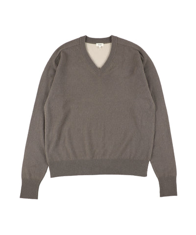 1225-13102 ピュアカシミヤ カラーブロックVネックジャンパー