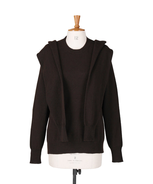 1225-13104 ピュアカシミヤ 2イン1ジャンパー