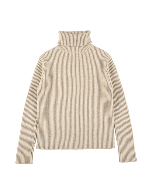 1225-13113 カシミヤリブ タートルネックジャンパー