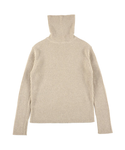 1225-13113 カシミヤリブ タートルネックジャンパー