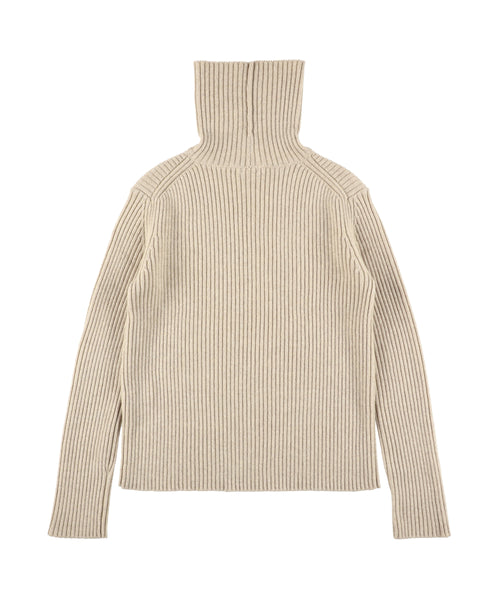 1225-13113 カシミヤリブ タートルネックジャンパー