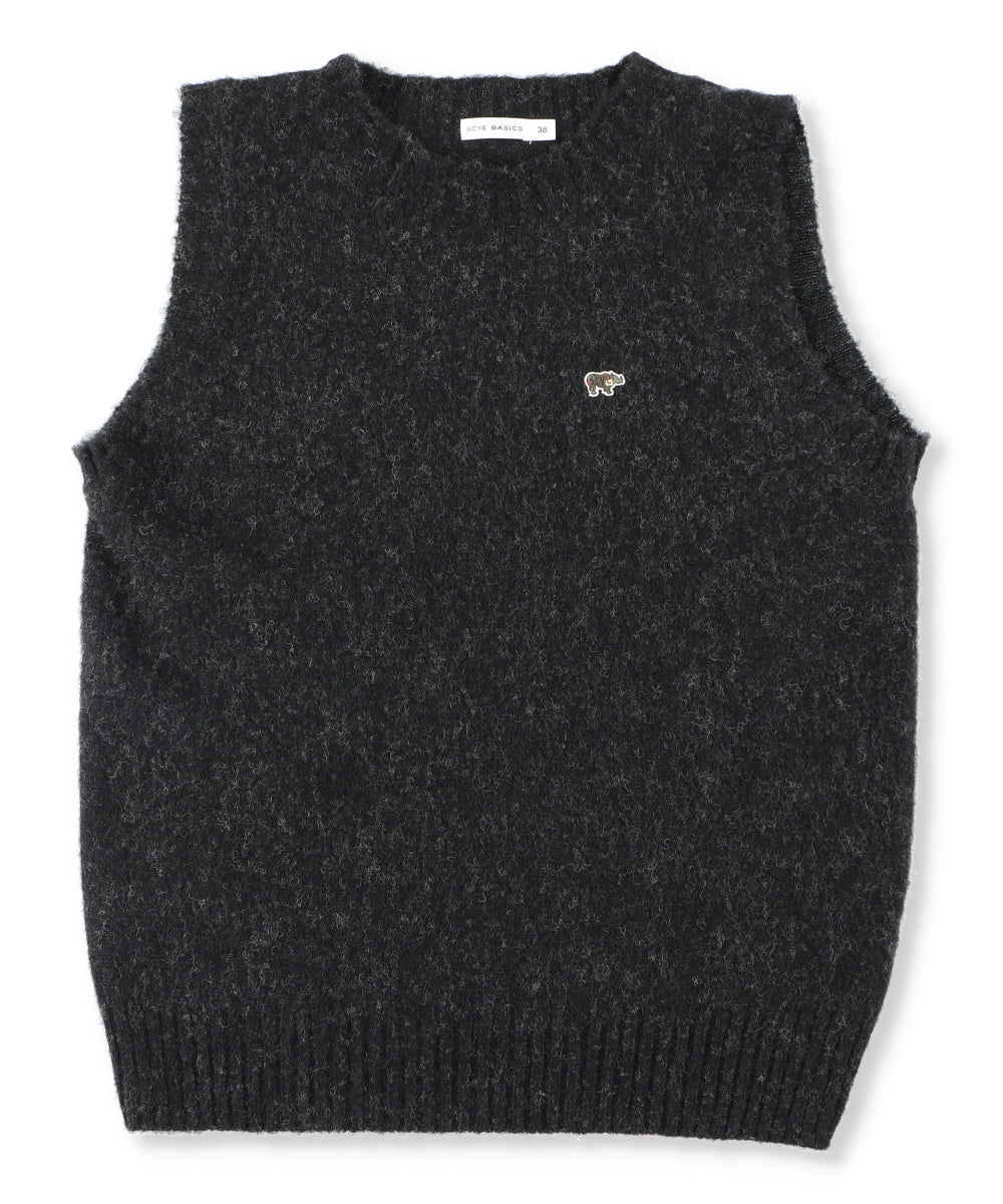 Shetland Wool Brushed Sweater Vest (Men) 5122-13601