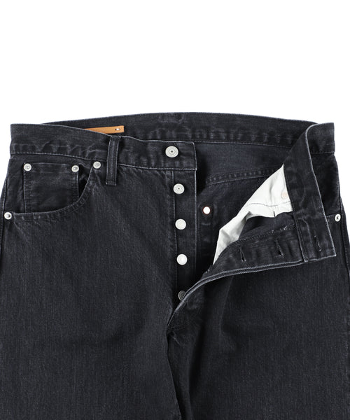 5726-81512 セルビッジブラックデニム ルーズフィットストレートジーンズ (UNISEX)