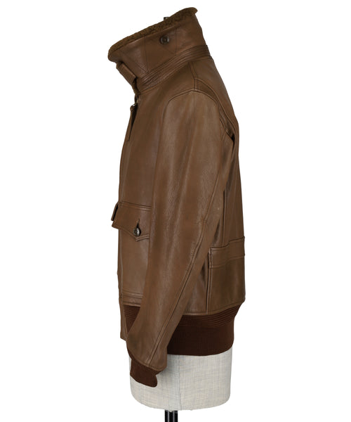 OILED STEER LEATHER FLIGHT JACKET 7117-65810