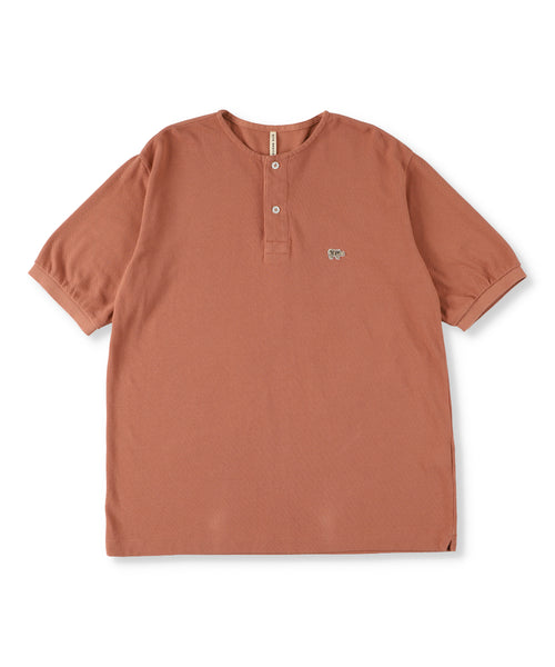 Garment Dyed Cotton Pique Henley Neck Shirt  5121-21706