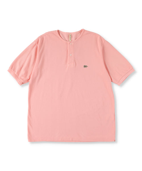 Garment Dyed Cotton Pique Henley Neck Shirt  5121-21706