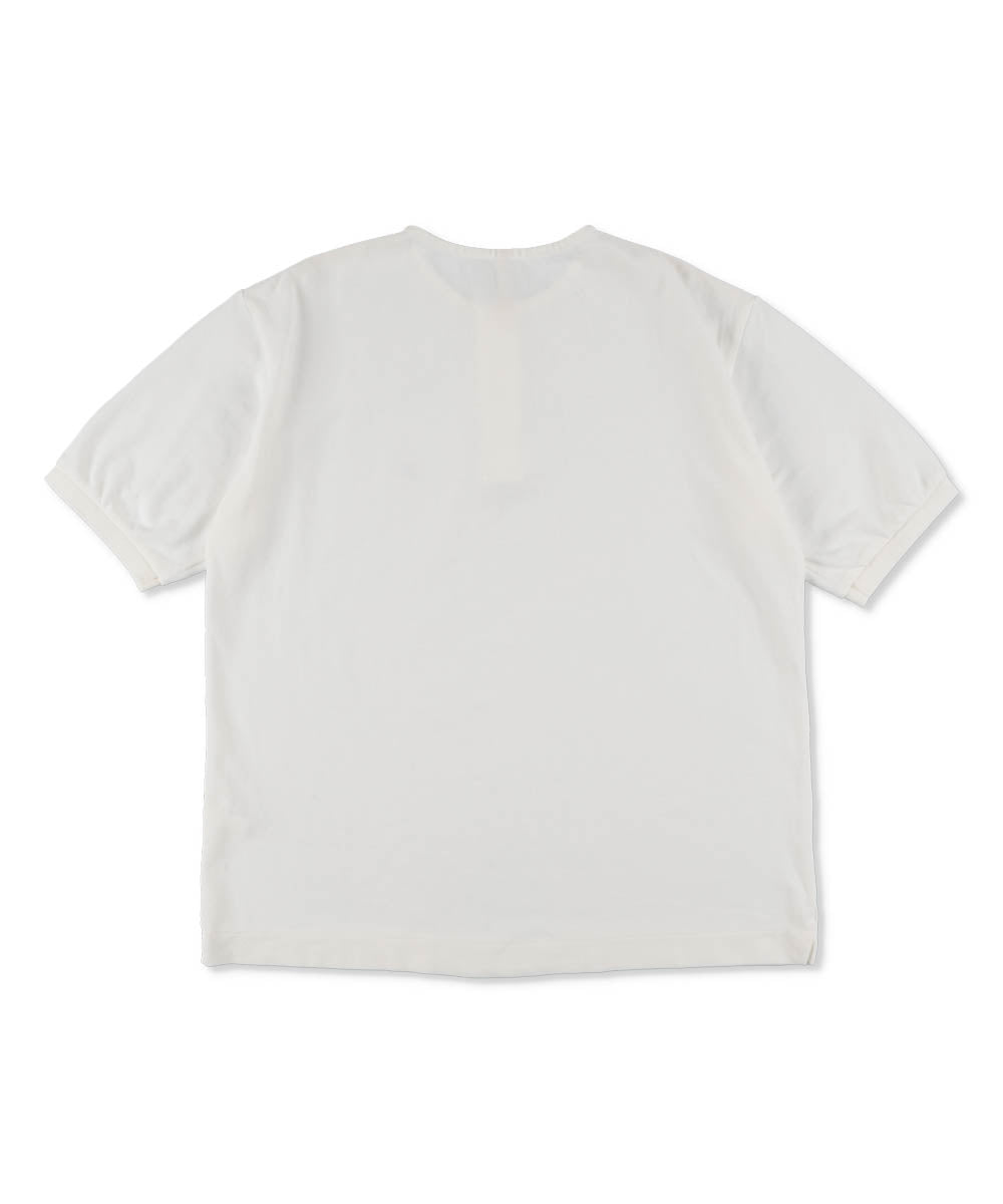Garment Dyed Cotton Pique Henley Neck Shirt (Limited Wappen